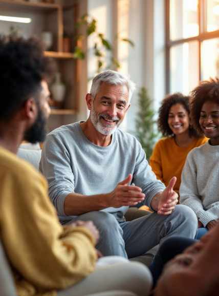 Supportive discussion in a comfortable setting